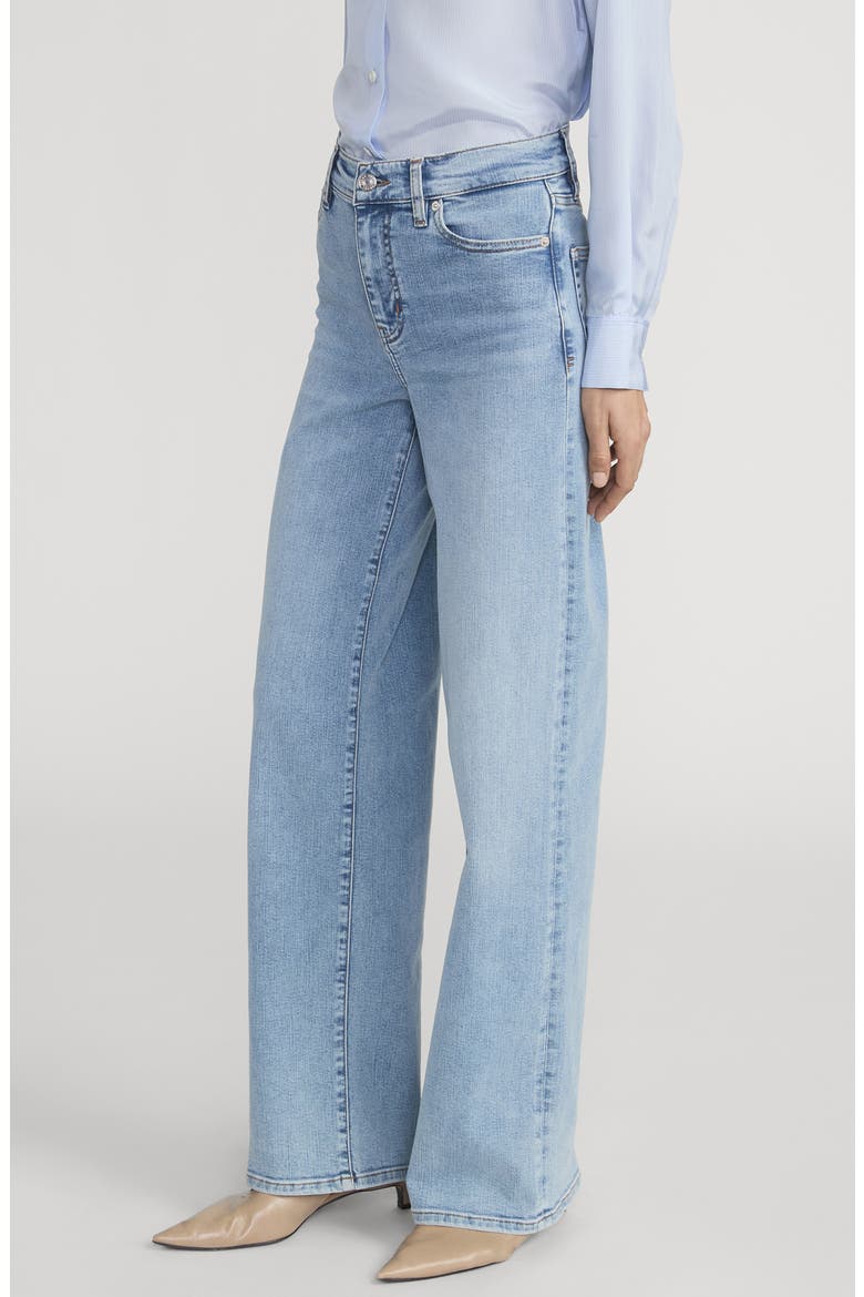 Le Slim Palazzo High Waist Wide Leg Jeans, Alternate, color, RIPPLE