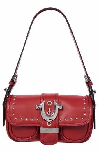 Smooth Moto Studded Faux Leather Shoulder Bag