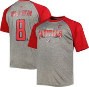 FANATICS Men's Fanatics Branded Alexander Ovechkin Heather Gray/Red Washington Capitals Big & Tall Captain Patch Contrast Raglan Name & Number T-Shirt