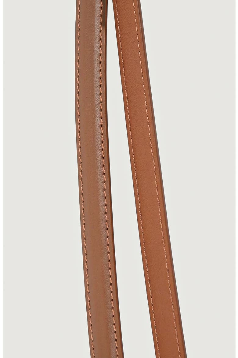 Minimal Design Oval Buckle Leather Belt, Alternate, color, Bronze