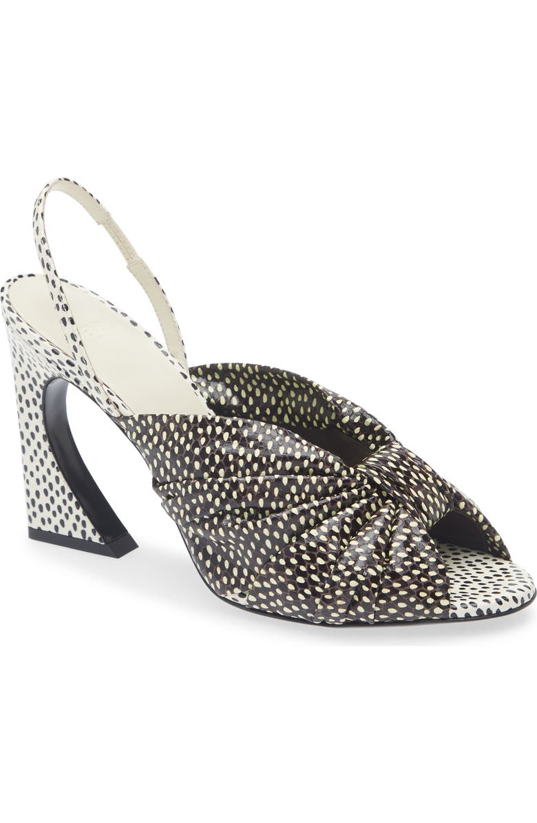 Fendi Arco Slingback Sandal, Main, color, White/Black