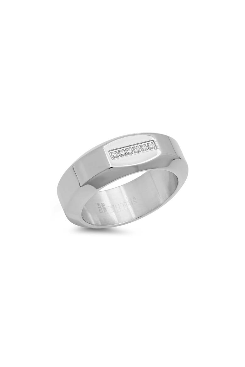 Men's Crystal Ring, Main, color, SILVER