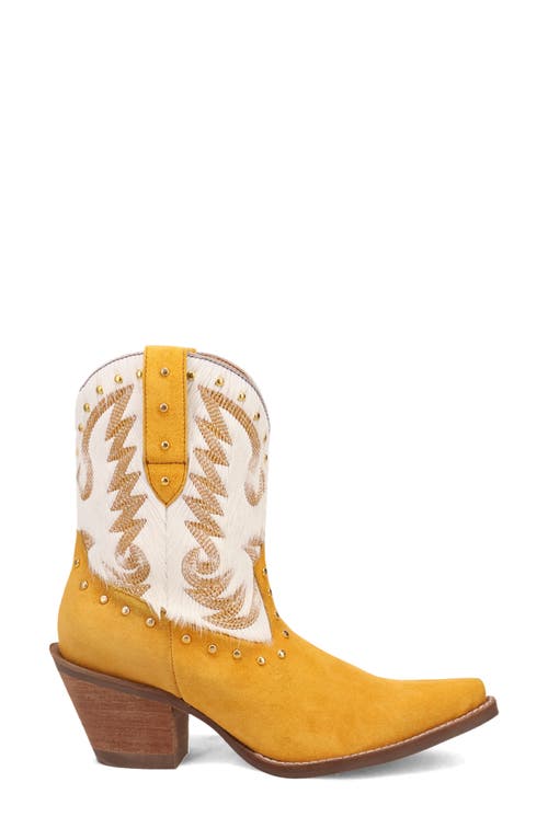 Dingo Rodeo Queen Genuine Calf Hair Western Boot In Yellow