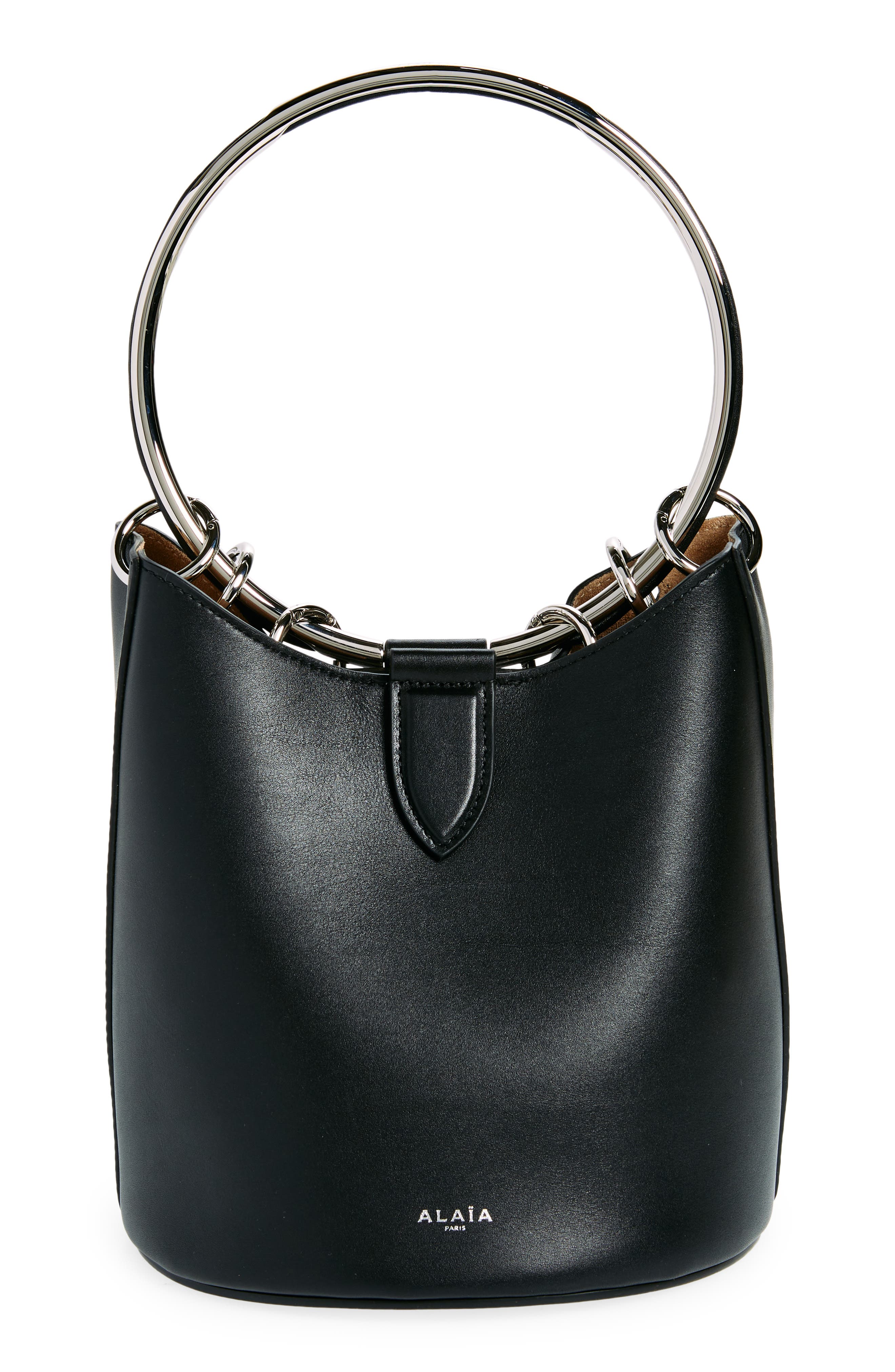 Alaïa Medium Ring Handle Bucket Bag, Main, color, 