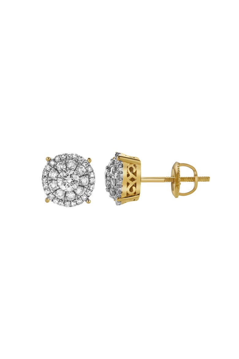 Velithra 10K Yellow Gold Cluster Diamond Unisex Earrings - 0.51 Cts, Main, color, 10K Yellow Gold