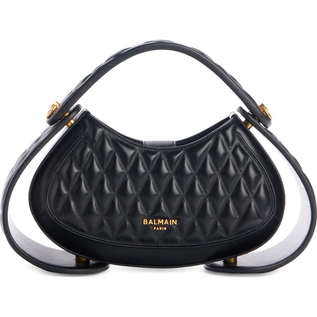 BALMAIN BALMAIN MEDIUM JOLIE MADAME QUILTED LEATHER TOP HANDLE BAG