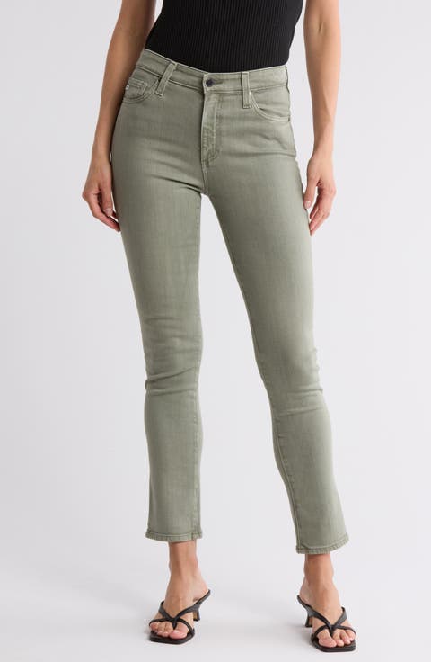 Mari High Waist Slim Straight Leg Jeans