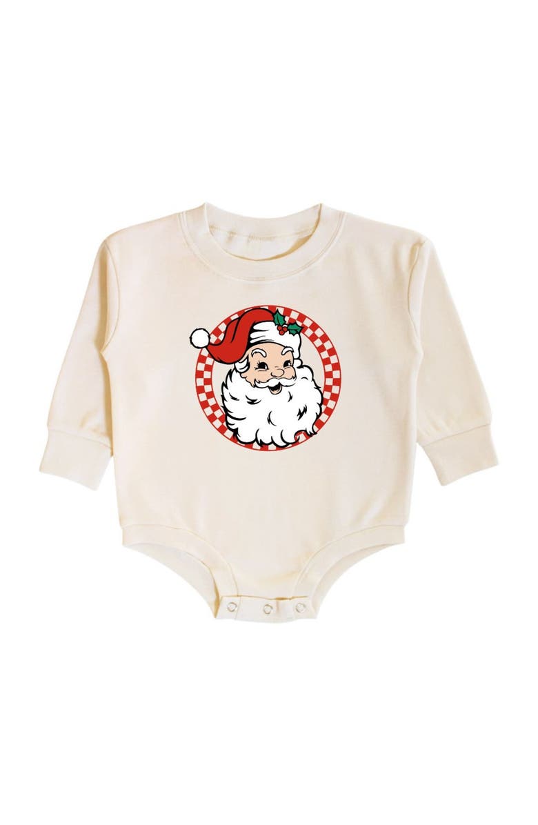 Sweet Wink Retro Santa Christmas Long Sleeve Romper, Main, color,