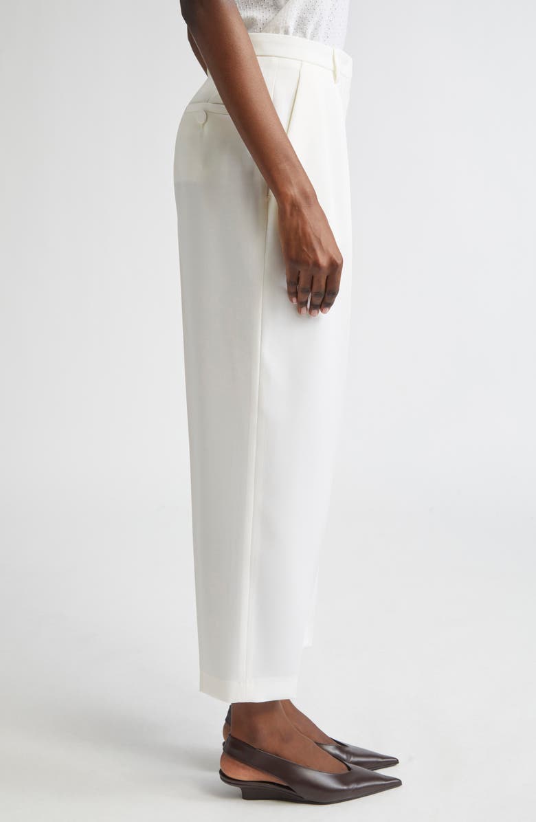 Altuzarra Emmett Pleated Merino Wool Tapered Leg Pants, Alternate, color, Ivory