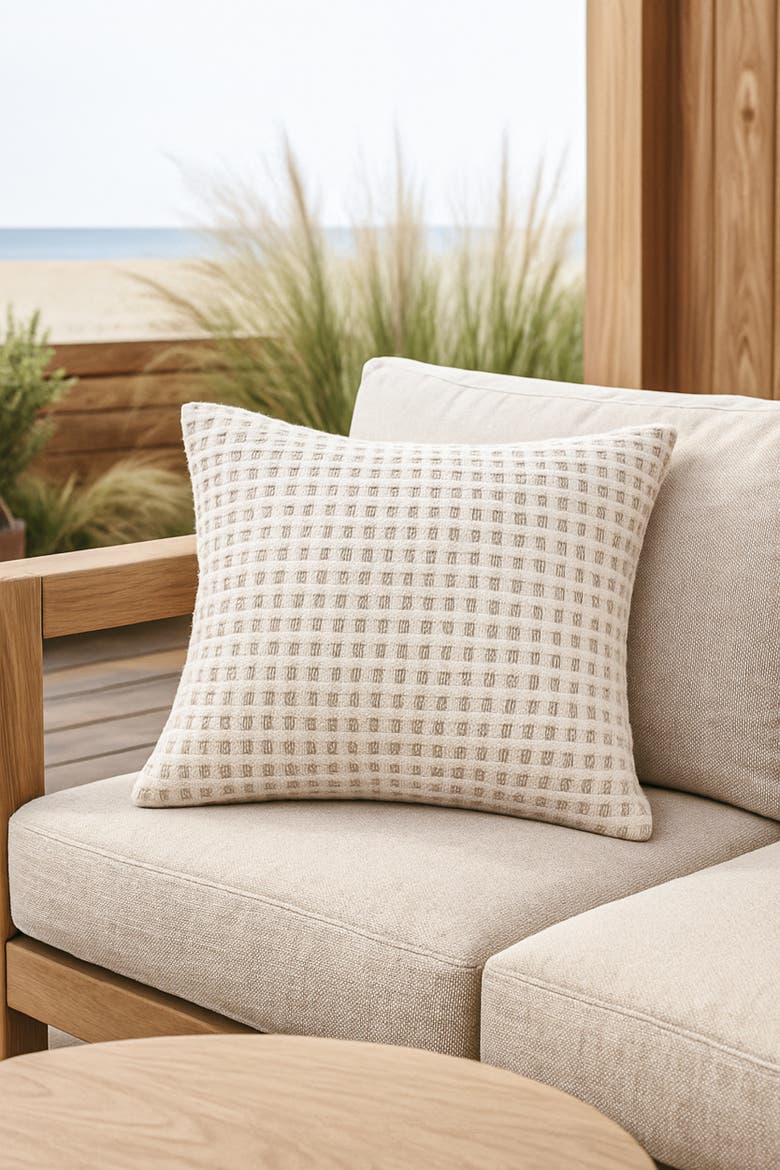 Harbor Tweed Pillow, Alternate, color, Natural Beige