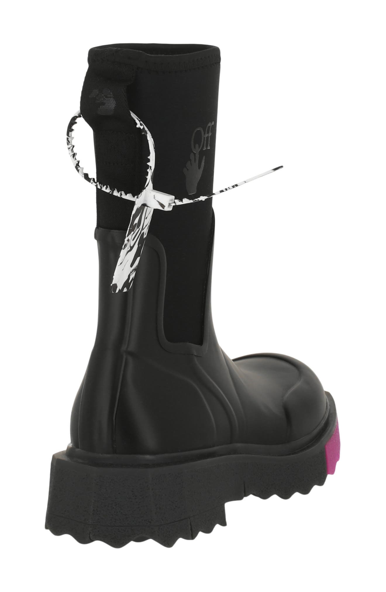 Off-White Sponge Sole Rain Boot, Alternate, color, Black