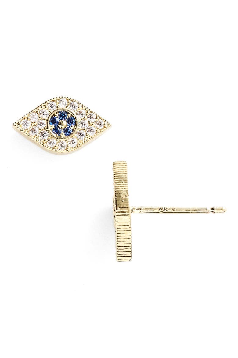 Stud Earrings, Main, color, GOLD/ BLUE EVIL EYE