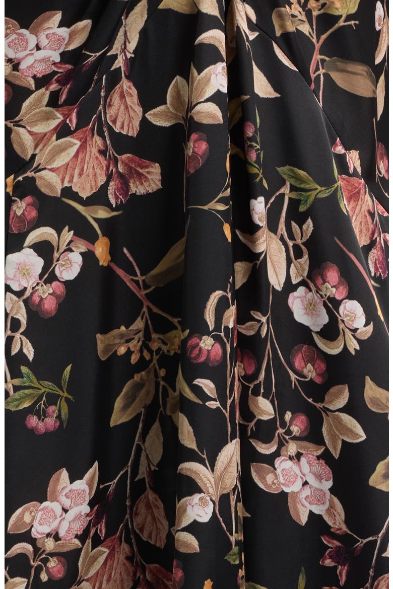 Floral Print Sleeveless Maxi Dress, Alternate, color, BLACK/ MULTI
