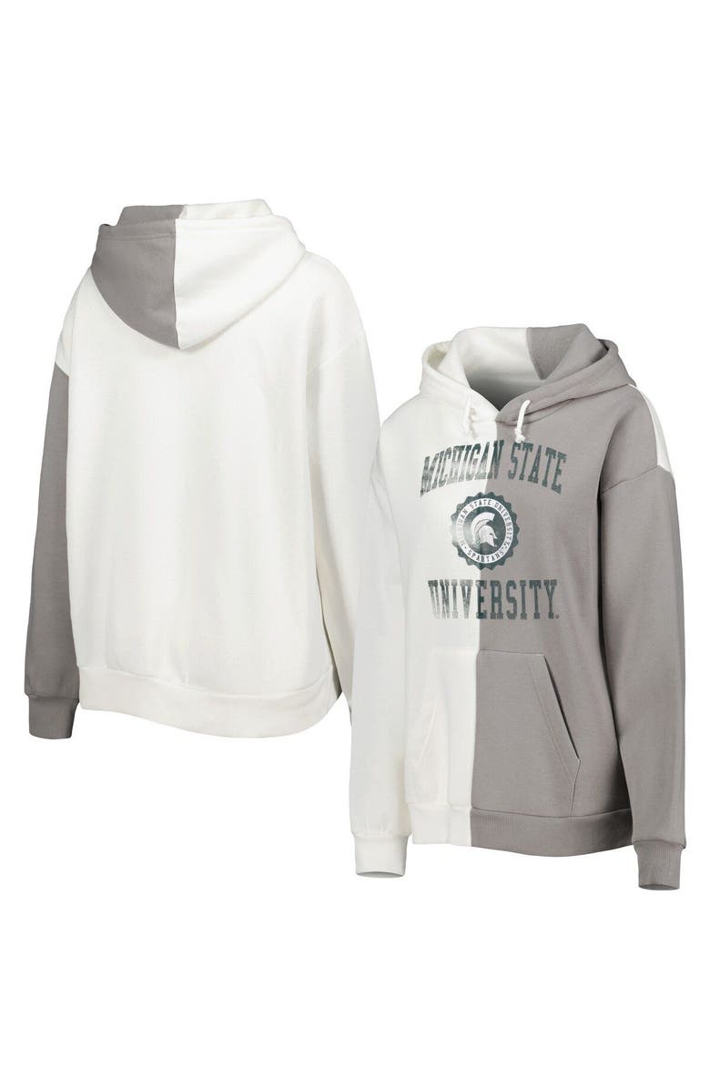 GAMEDAY COUTURE Women's Gameday Couture Gray/White Michigan State Spartans Split Pullover Hoodie, Main, color, 