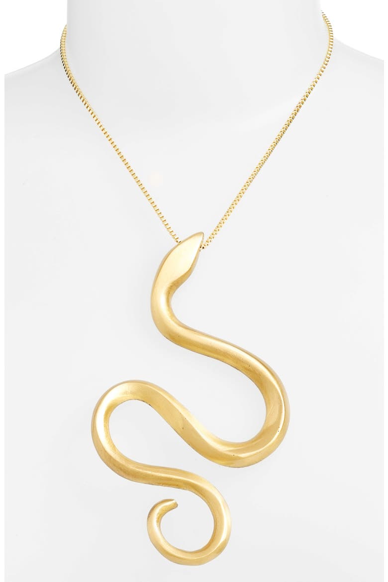 Nempeyo Snake Pendant Necklace, Alternate, color, GOLD