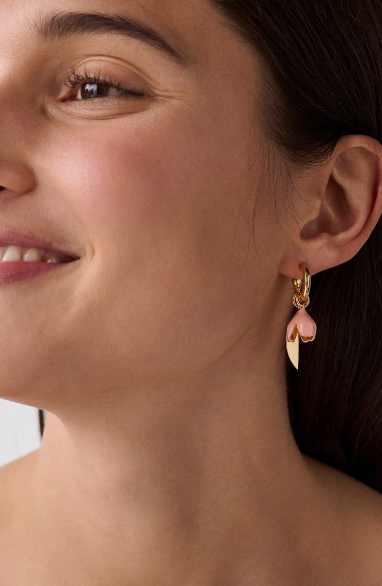 Kate Spade New York golden bloom flower drop earrings, Alternate, color,