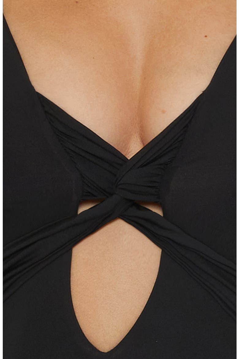 Color Code Twist One-Piece Swimsuit, Alternate, color, BLACK