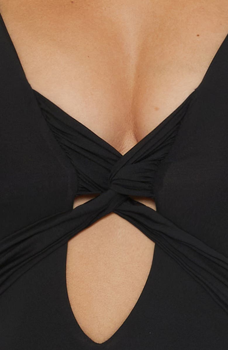 Becca Color Code Twist One-Piece Swimsuit, Alternate, color, Black