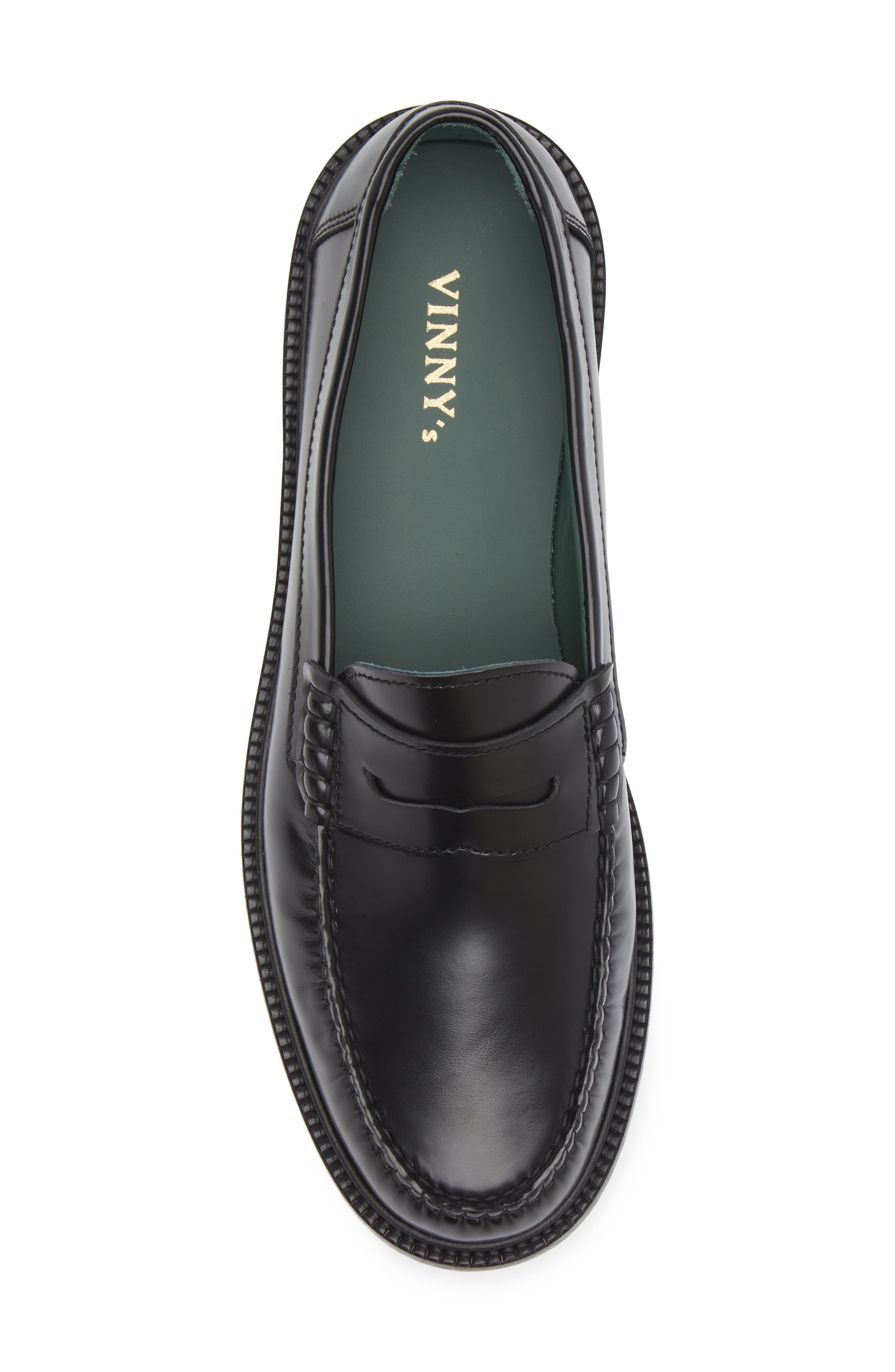VINNY'S Yardee Penny Loafer, Alternate, color, Black Polido Leather