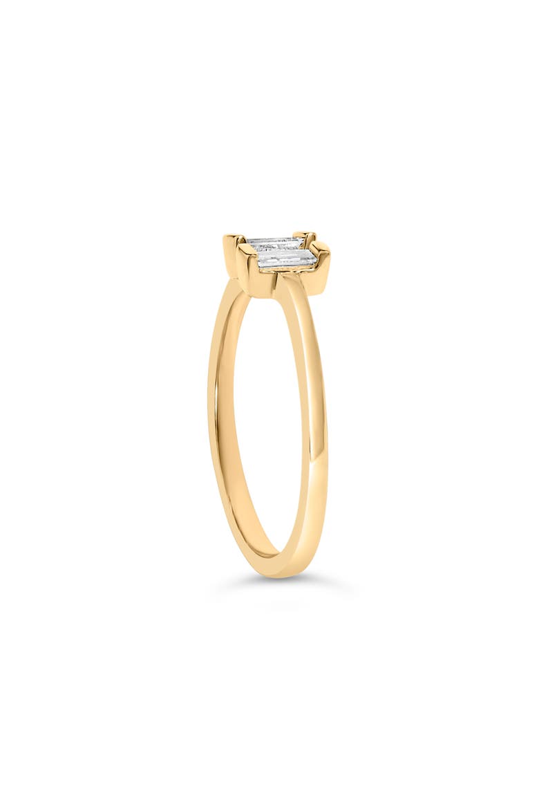 14K Yellow Gold Plated Sterling Silver 1/5 Ctw Baguette Diamond Open Band Ring, Alternate, color, Yellow Gold over Silver