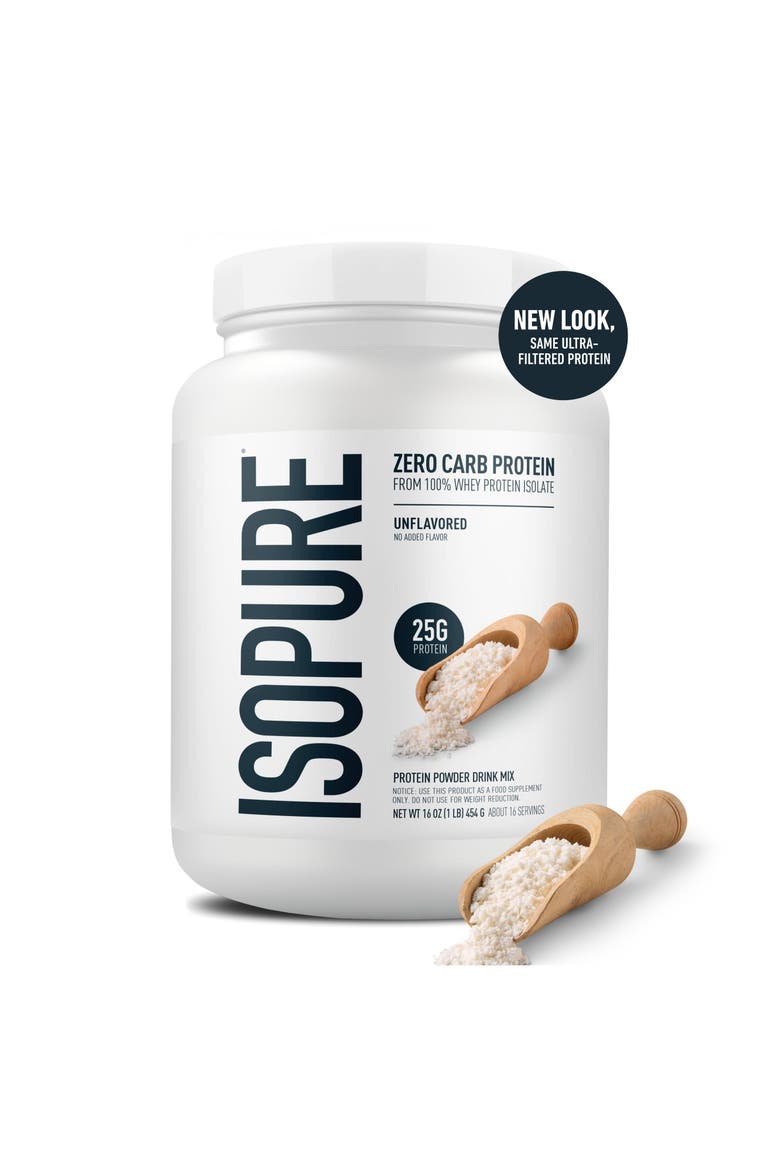 Zero Carb Pure Whey Isolate Protein Powder Unflavored, Main, color, None