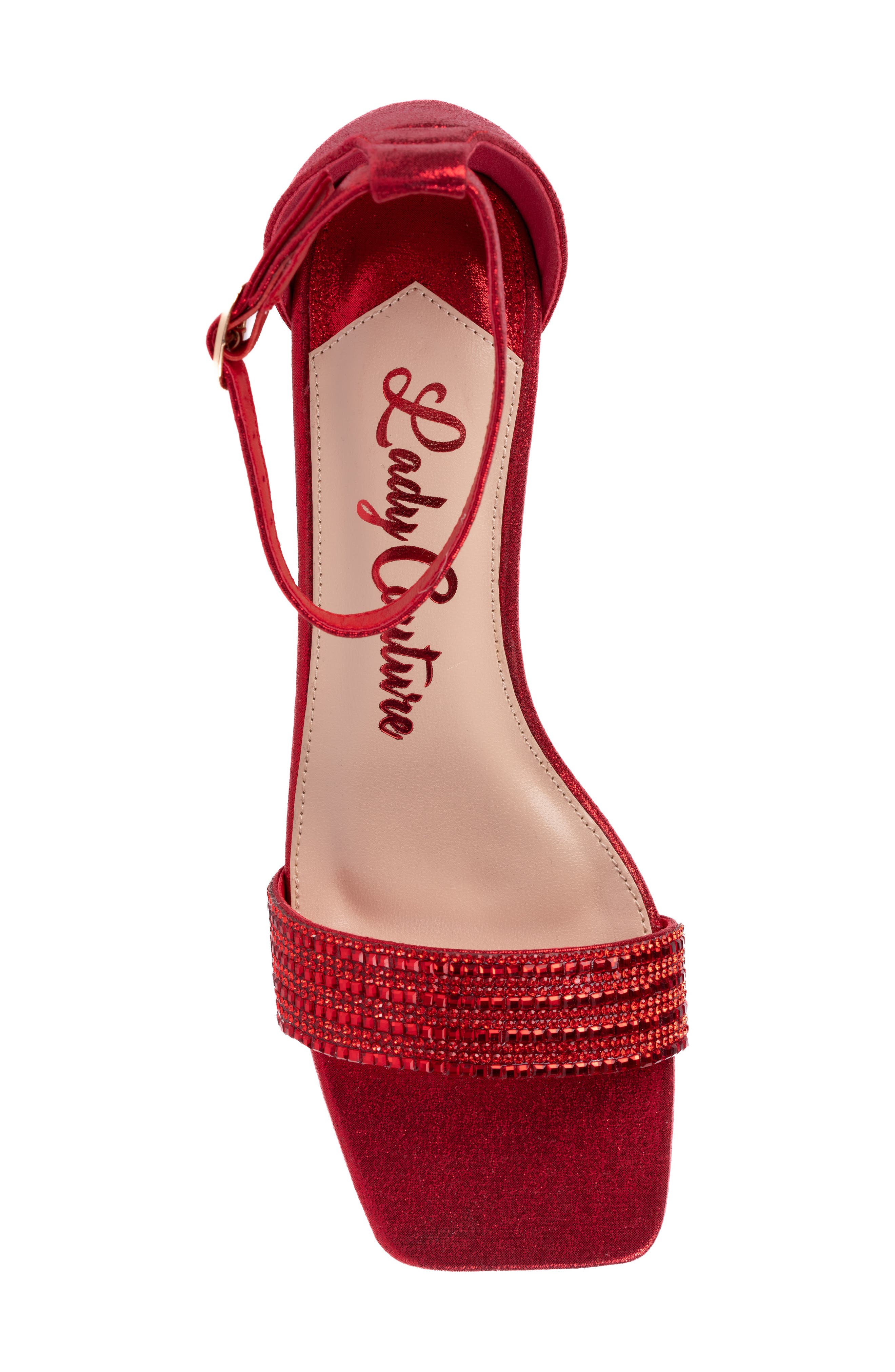 Doris Ankle Strap Sandal, Alternate, color, RED