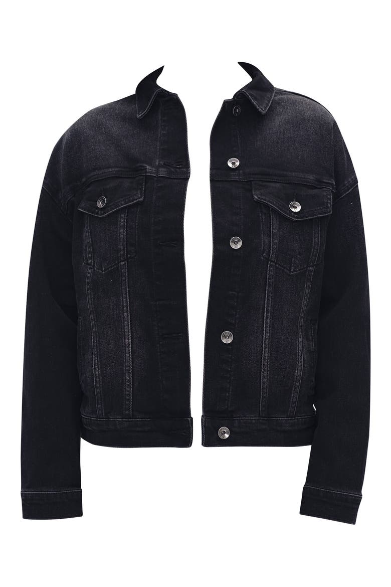 Oversize Denim Jacket, Alternate, color, BLACK