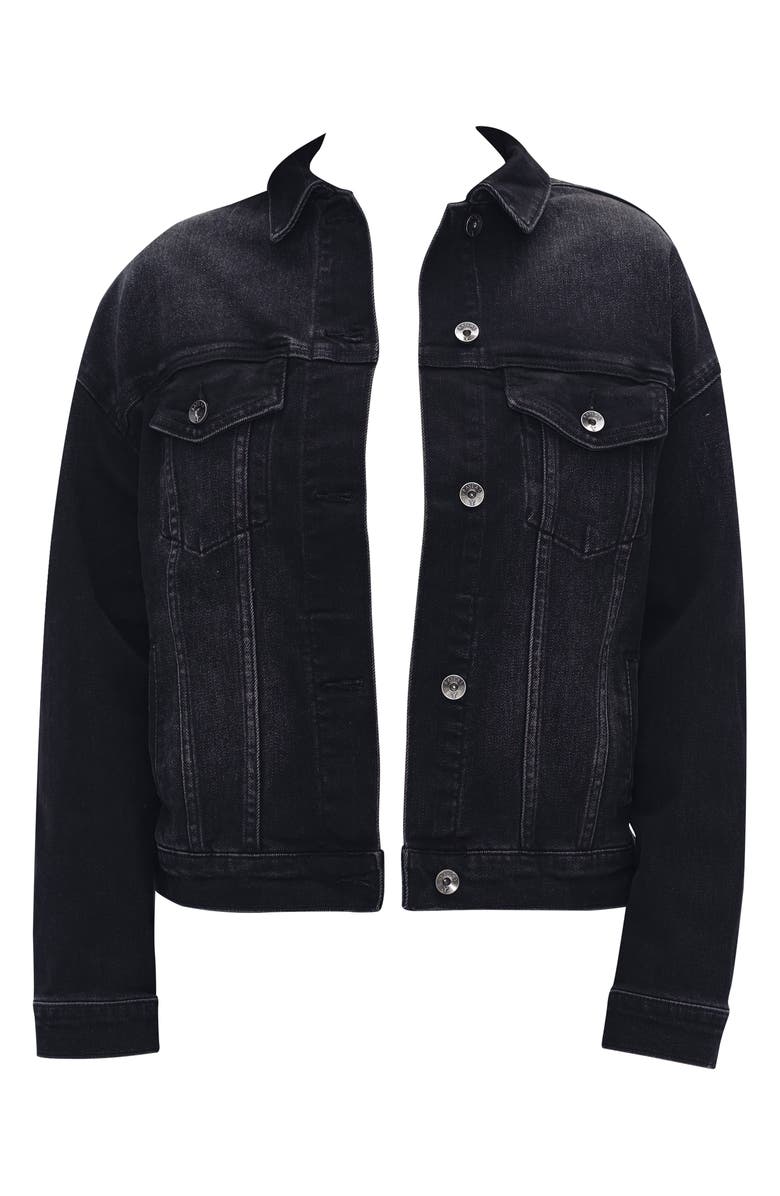 Bayeas Oversize Denim Jacket, Alternate, color, Black