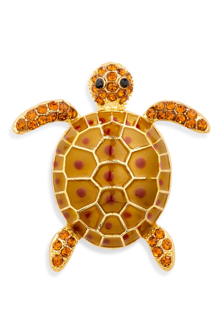 Yellow Turtle Lapel Pin, Main, color, YELLOW