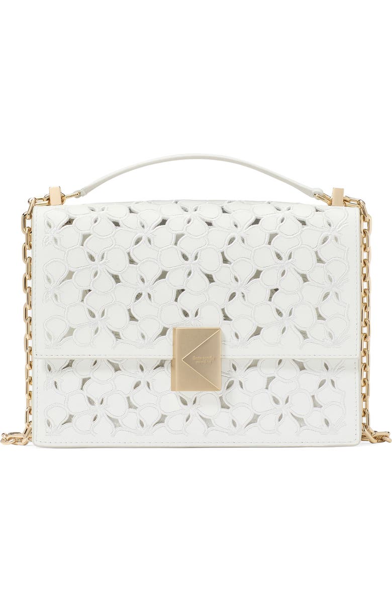 Kate Spade New York deco eyelet leather convertible crossbody bag, Main, color,