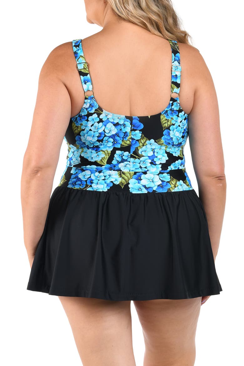 Chantilly Empire Full Coverage Swimdress, Alternate, color, BLUE