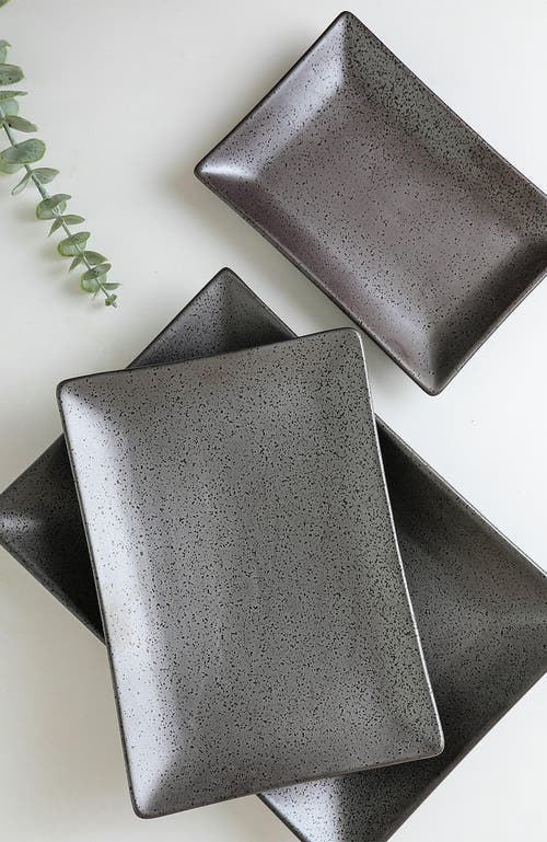 Stone Lain Valencia Porcelain 3-piece Serving Plate Set In Gray