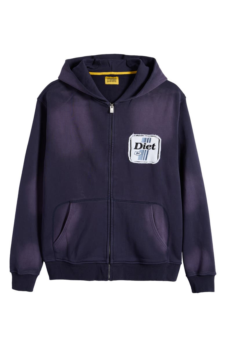 DIET STARTS MONDAY Rig Logo Patch Cotton French Terry Zip Hoodie, Alternate, color, 