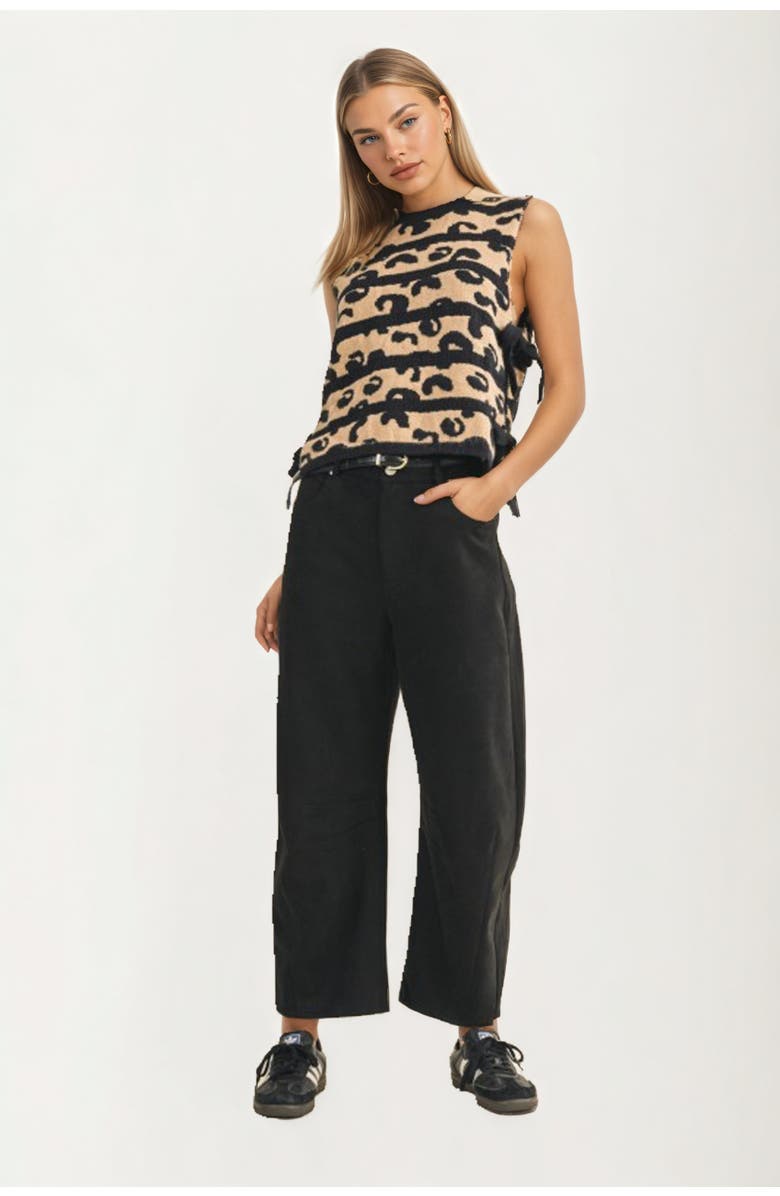 Knit and Lounge Sleeveless Side Tie Sweater Vest, Alternate, color,