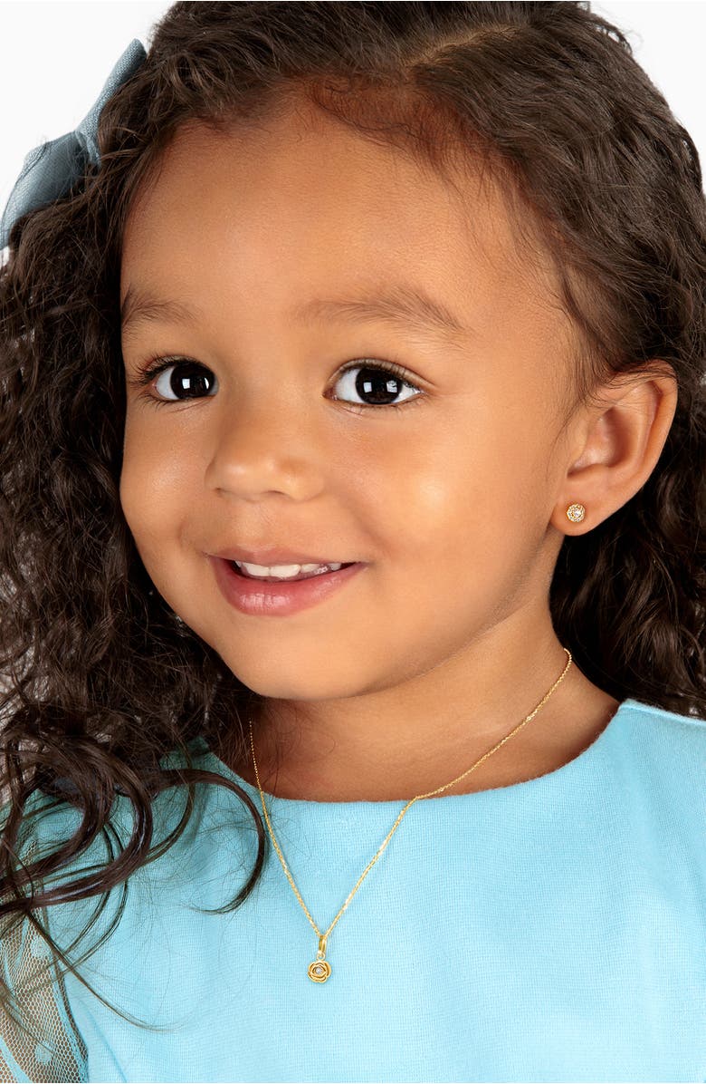 Tiny Blessings 14K Gold Blushing Rose 12-14" Necklace, Alternate, color, 14K Yellow Gold