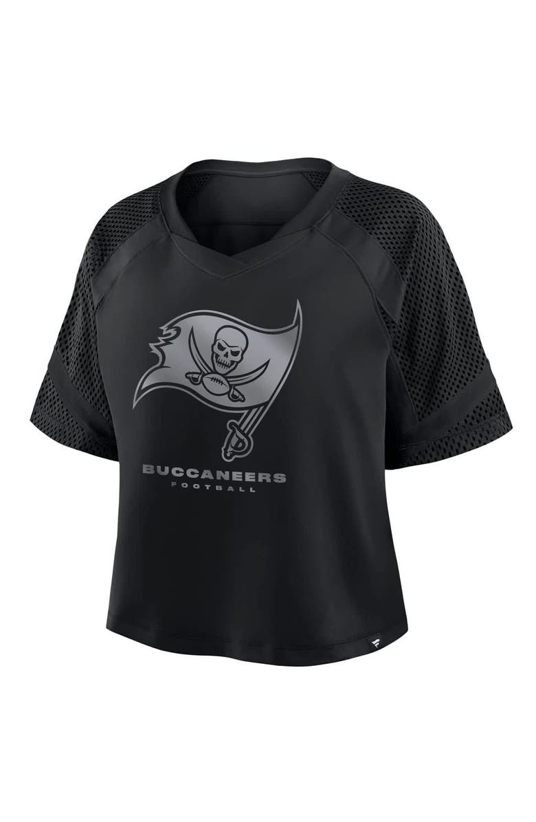 FANATICS Women's Fanatics Tampa Bay Buccaneers Oversized Raglan V-Neck Blackout Fashion Jersey, Alternate, color, Black