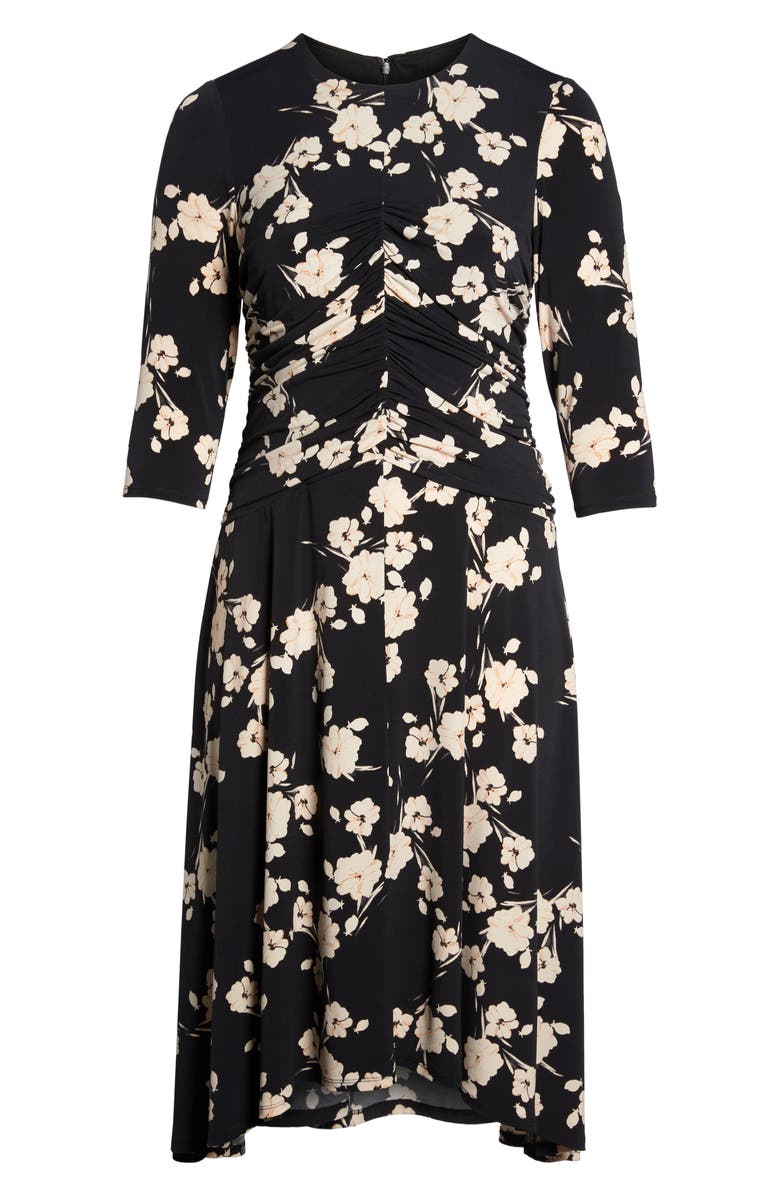 Maggy London Ruched Floral Midi Dress, Alternate, color,