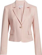 Nordstrom Crop One-Button Linen Blend Blazer