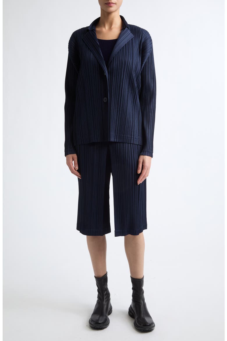 Pleated Blazer, Alternate, color, NAVY