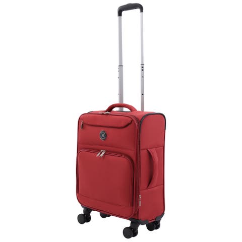 22" Softside Carry-On Luggage - Expandable Spinner with 8 Wheels & Front Zip Pockets