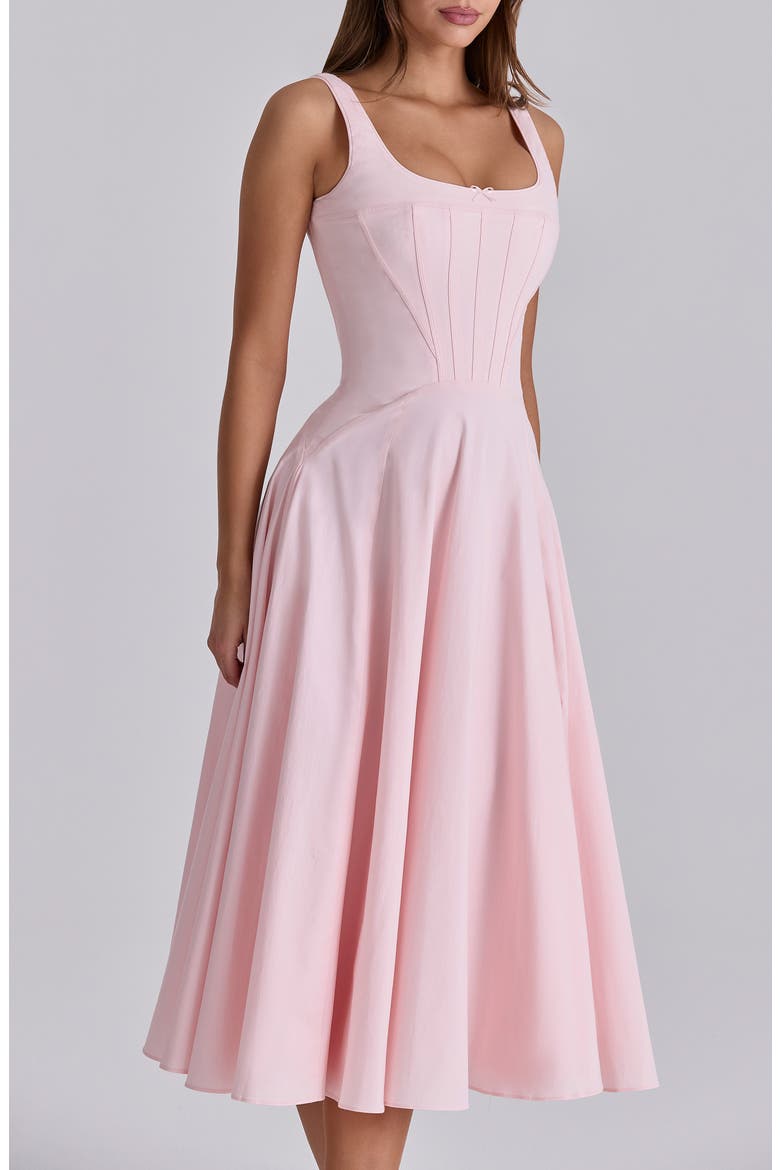 Jaime Lace Back Sleeveless Midi Dress, Alternate, color, PINK