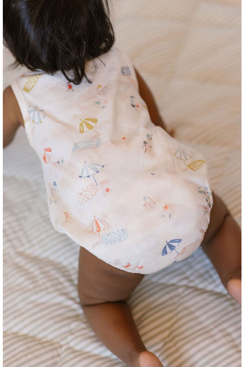 Sleeveless Organic Cotton Bodysuit, Alternate, color, SAND