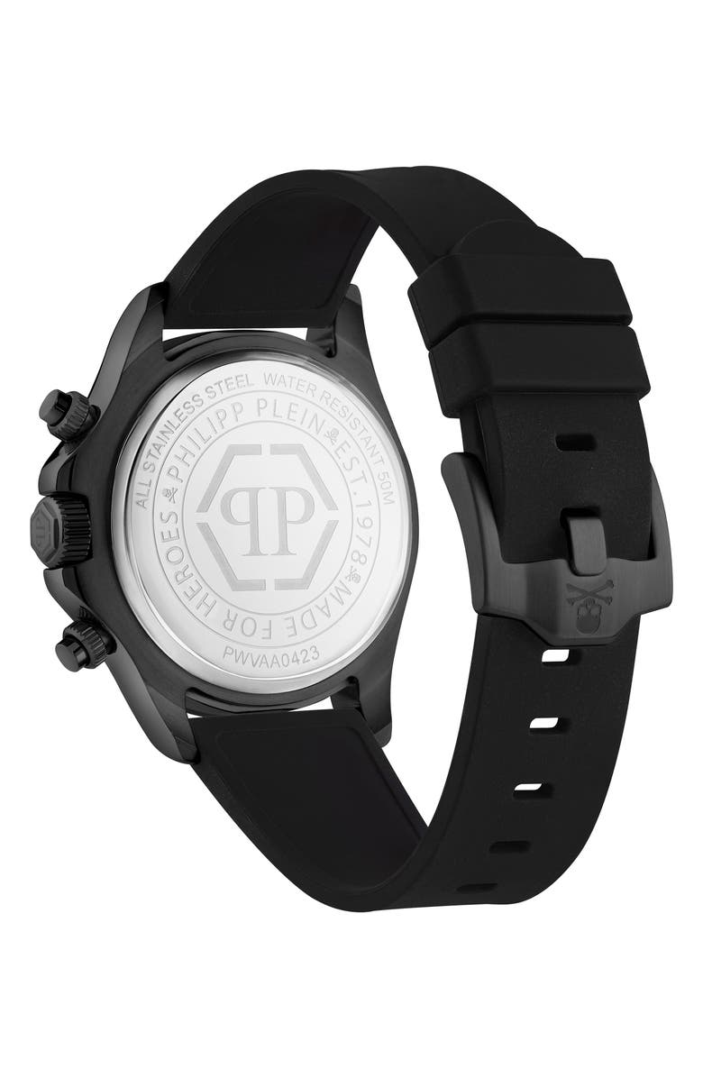 PHILIPP PLEIN Nobile Racing Silicone Strap Chronograph Watch, 43mm, Alternate, color, 