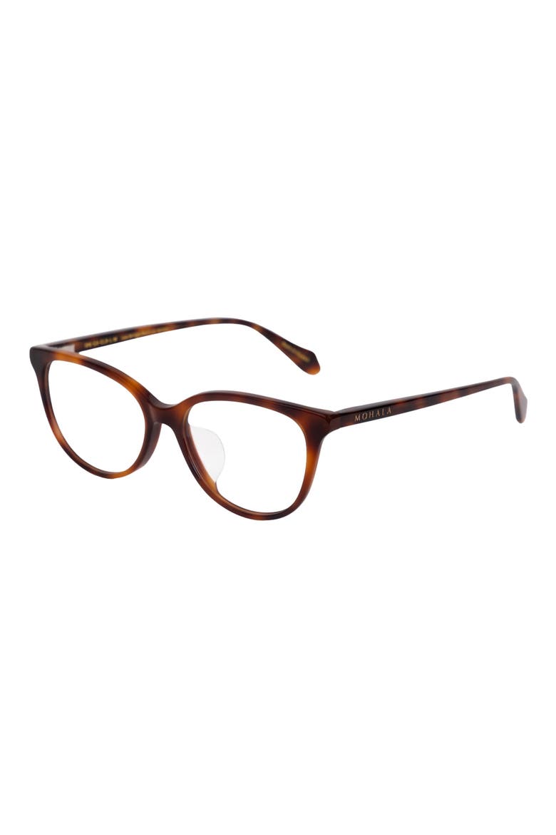 Kahala 53mm Low Bridge Cat Eye Optical Glasses, Alternate, color, CAPPUCCINO / CLEAR LENSES