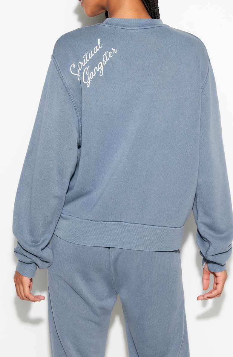 Spiritual Gangster Insignia Bardot Sweatshirt, Alternate, color, Blue Jean