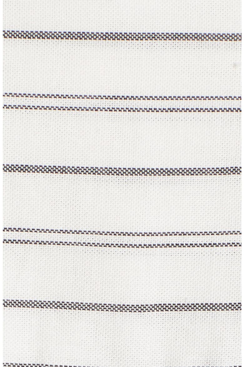 Stripe Tie Front Cotton Shirt, Alternate, color, BLACK WHITE STRIPE