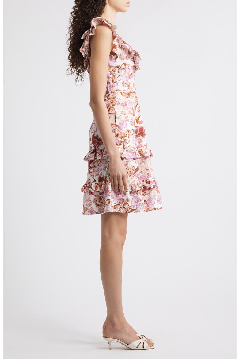 Ruffle Tiered Pintuck Dress, Alternate, color, MULBERRY MULTI