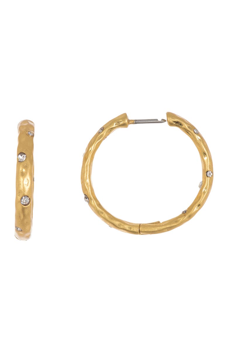 Kate Spade New York cz hammered huggie hoop earrings, Main, color,