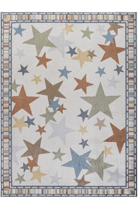Star Gazer Geometric Machine-Washable Area Rug