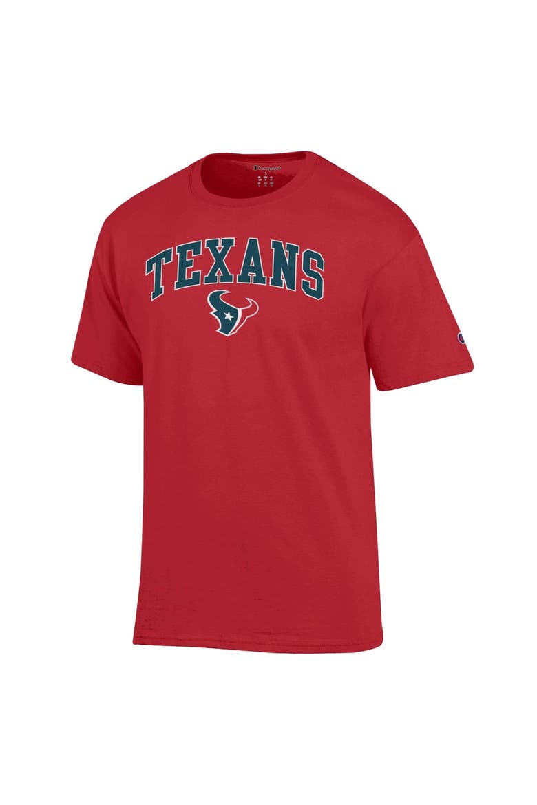Men's Champion Red Houston Texans Arch Over Logo T-Shirt, Alternate, color, Red
